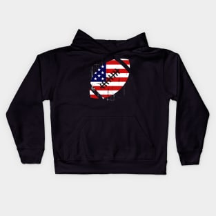 Usa America Flag Rugby 4Th Of July Kids Hoodie